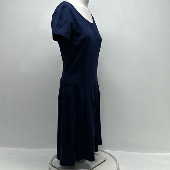 Diane Von Furstenberg DVF Meg Mini Dress Knit Fit And Flare Navy Blue Size 6 - Picture 3 of 10
